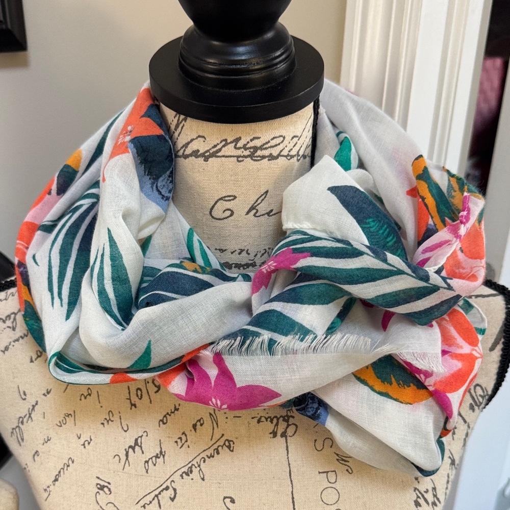 Tropical Floral Print Scarf
